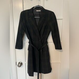 Mango - Plaid Blazer Dress w/ fabric belt - Size 6